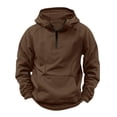 thumbnail image 1 of OGLCCG Quarter Zip Cargo Hoodies for Men Fleece Linen Tactical Sweatshirt Outdoor Loose Fit Workout Gym Pullover Hoodies with Pockets, 1 of 5