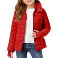 thumbnail image 1 of OGLCCG Quilted Puffer Jacket for Girls Full Zip Long Puffer Coat with Pockets Lightweight Winter Warm Down Jacket with Hood 3-12 Years, 1 of 8