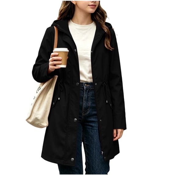 OGLCCG Rain Jacket Girls Lightweight Waterproof Raincoat Windproof Windbreaker Jacket Outdoor Hooded Trench Coats,Size 5-15