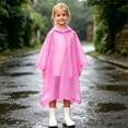 thumbnail image 1 of OGLCCG Rain Poncho for Kids Waterproof Reusable EVA Raincoat One Size Hooded Rain Jackets for Boys and Girls, Size 3-14, 1 of 8