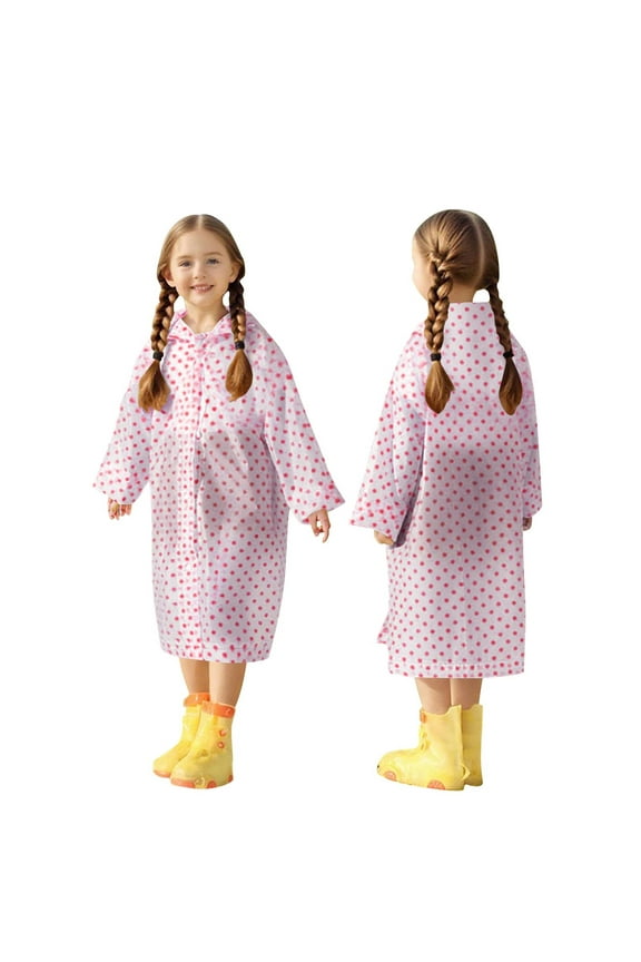 Rain Ponchos for Kids Reusable Boys Girls Rain Jackets Emergency with Hood Waterproof Outdoor Rain Gear for Outdoor Hiking Traveling 3-14 Years