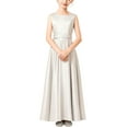thumbnail image 1 of OGLCCG Satin Flower Girl Dresses for Wedding Elegant Crewneck Pleated Princess Pageant Dress Sleeveless A-line Birthday Ball Gown 2-13 Years, 1 of 3