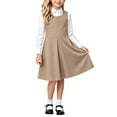 thumbnail image 1 of OGLCCG School Uniform Jumper Dress for Girls Kids Sleeveless A-Line Pleated Mini Dress Back to School Clothes Size 5-14(Khaki,9-10 Years), 1 of 7