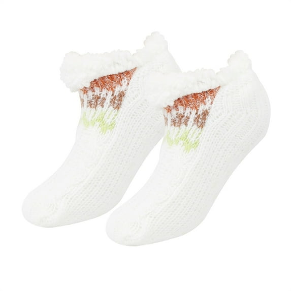 OGLCCG Slipper Socks for Women with Grippers Non Slip, Sherpa Lined Slipper Socks Winter Warm Cozy Lined Super Soft Socks