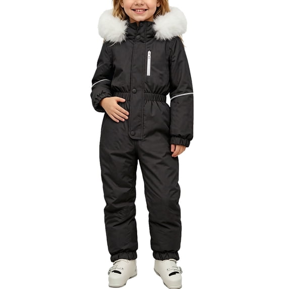 OGLCCG Snow Suit for Toddler Girls One Piece Snowsuit Waterproof Windproof Winter Outdoor Overalls Snowboarding Ski Suits Size 1-8