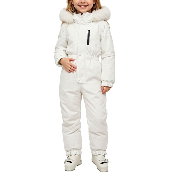OGLCCG Snow Suit for Toddler Girls One Piece Snowsuit Waterproof Windproof Winter Outdoor Overalls Snowboarding Ski Suits Size 1-8