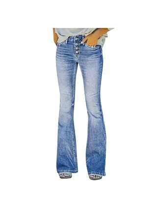 Vintage Plus Size Ladies Denim Jean Women Juniors 70s Trendy Slim Fit High  Waist Flared Bell Bottom Denim Jeans Pants Ladies Floral Embroidery Wide  Leg Denim Pants 