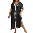thumbnail image 1 of OGLCCG Swimsuit Coverup for Women V Neck Hollow Out Swim Cover Up Dress Crochet Bathing Suit Bikini Cover Ups Summer Beach Swimwear, 1 of 4
