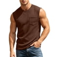 thumbnail image 1 of OGLCCG Tank Tops Men Muscle Athletic Sleeveless Shirt Casual Summer Loose Fit Crewneck Active Tank Top with Pocket,Coffee, 1 of 7