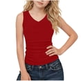 thumbnail image 1 of OGLCCG Tank Tops for Girls Tween V Neck Ribbed Knit Slim Fit Sleeveless Basic Tee Tanks Casual Summer Beach Vacation Cami Tops 5-15 Years, 1 of 6