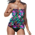 thumbnail image 1 of OGLCCG Tankini Swimsuits for Women Bathing Suits Two Piece Strapless Tops with Bikini Bottom 2024 Summer Beach Modest Swimwear, 1 of 4