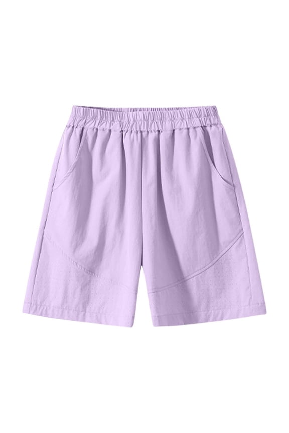 Teen Girls Long Sweat Shorts Casual Summer Bermuda Shorts Loose Wide Leg Workout Athletic Shorts with Pockets 4-16 Years