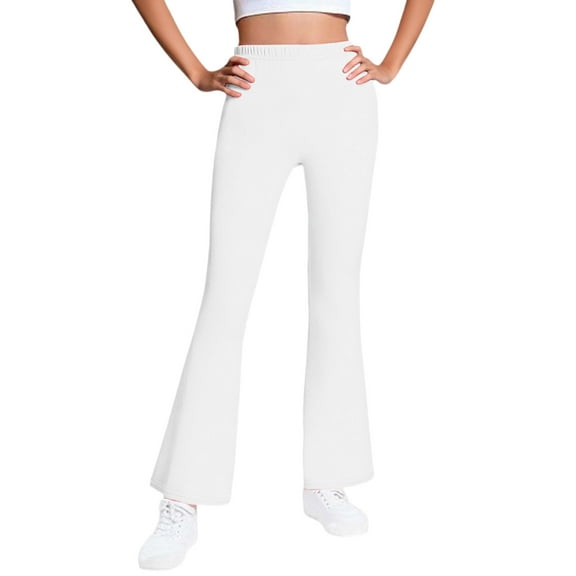 OGLCCG Teens Girl's Fleece Lined Flare Leggings High Waist Bell Bottom Yoga Pants Kids Winter Warm Stretch Soft Athletic Leggings 5-16Years