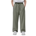 thumbnail image 1 of OGLCCG Teens Girls' Baggy Sweatpants Drawstring High Waisted Wide Leg Joggers Solid Color Athletic Running Pants with Pockets 5-16 Years, 1 of 5
