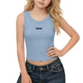 thumbnail image 1 of OGLCCG Teens Girls Crop Tank Tops High Neck Sleeveless Ribbed Knit Slim Fit Shirts Summer Workout Athletic Tank Top 2-14 Years, 1 of 8