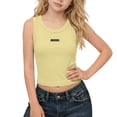 thumbnail image 1 of OGLCCG Teens Girls Crop Tank Tops High Neck Sleeveless Ribbed Knit Slim Fit Shirts Summer Workout Athletic Tank Top 2-14 Years, 1 of 8