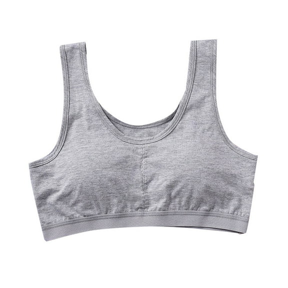 OGLCCG Teens Girls Padded Training Bra Crop Cami Sports Bras for Big Girls Seamless Cotton First Bra with Removable Padding 12-16 Years