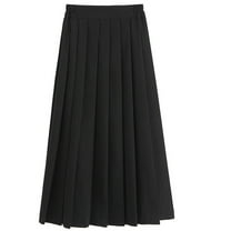 OGLCCG Teens Girls Pleated Long Skirts High Waisted A-line School Uniform Skirts Lightweight Solid Color Casual Flowy Skirts 11-18 Years