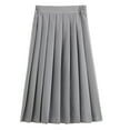 thumbnail image 1 of OGLCCG Teens Girls Pleated Long Skirts High Waisted A-line School Uniform Skirts Solid Color Casual Cotton Skirts 11-18 Years, 1 of 3