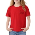 thumbnail image 1 of OGLCCG Teens Girls Summer T Shirts Cute Rabbit Print Crewneck Short Sleeve Cotton Tees Tops Loose Fit Summer Lightweight Shirts 2-13 Years, 1 of 5