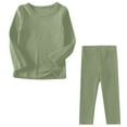 thumbnail image 1 of OGLCCG Thermal Underwear For Kids Boys Girls Winter Base Layer Long Johns Sets Solid Color Long Underwear for Cold Weather 6M-11Y, 1 of 5