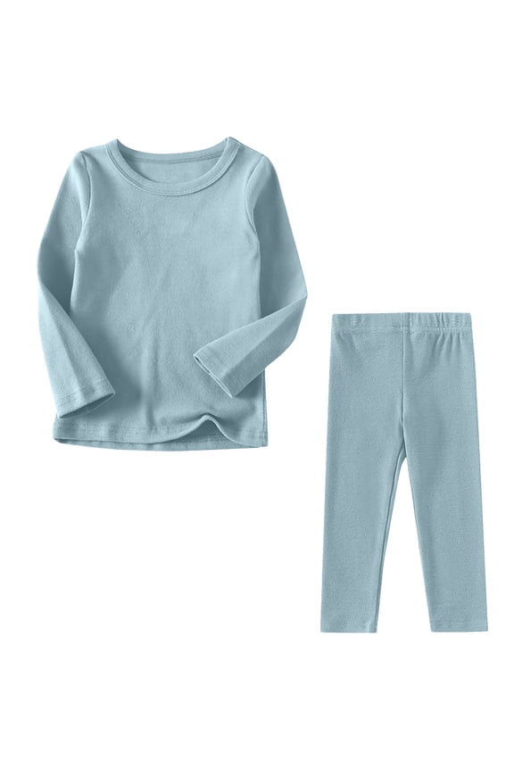 Thermal Underwear For Kids Boys Girls Winter Base Layer Long Johns Sets Solid Color Long Underwear for Cold Weather 6M-11Y