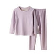 thumbnail image 1 of OGLCCG Thermal Underwear Set for Kids Winter Warm Fleece Base Layer Top and Long Johns for Cold Winter Solid Color Soft Long Underwear 2-13 Years, 1 of 3