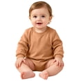 thumbnail image 1 of OGLCCG Toddler Baby Boy Girl Bubble Romper Infant Oversized Plain Long Sleeve Crewneck Sweatshirt Bodysuit Cute Bodysuit Tops 0-24M, 1 of 3