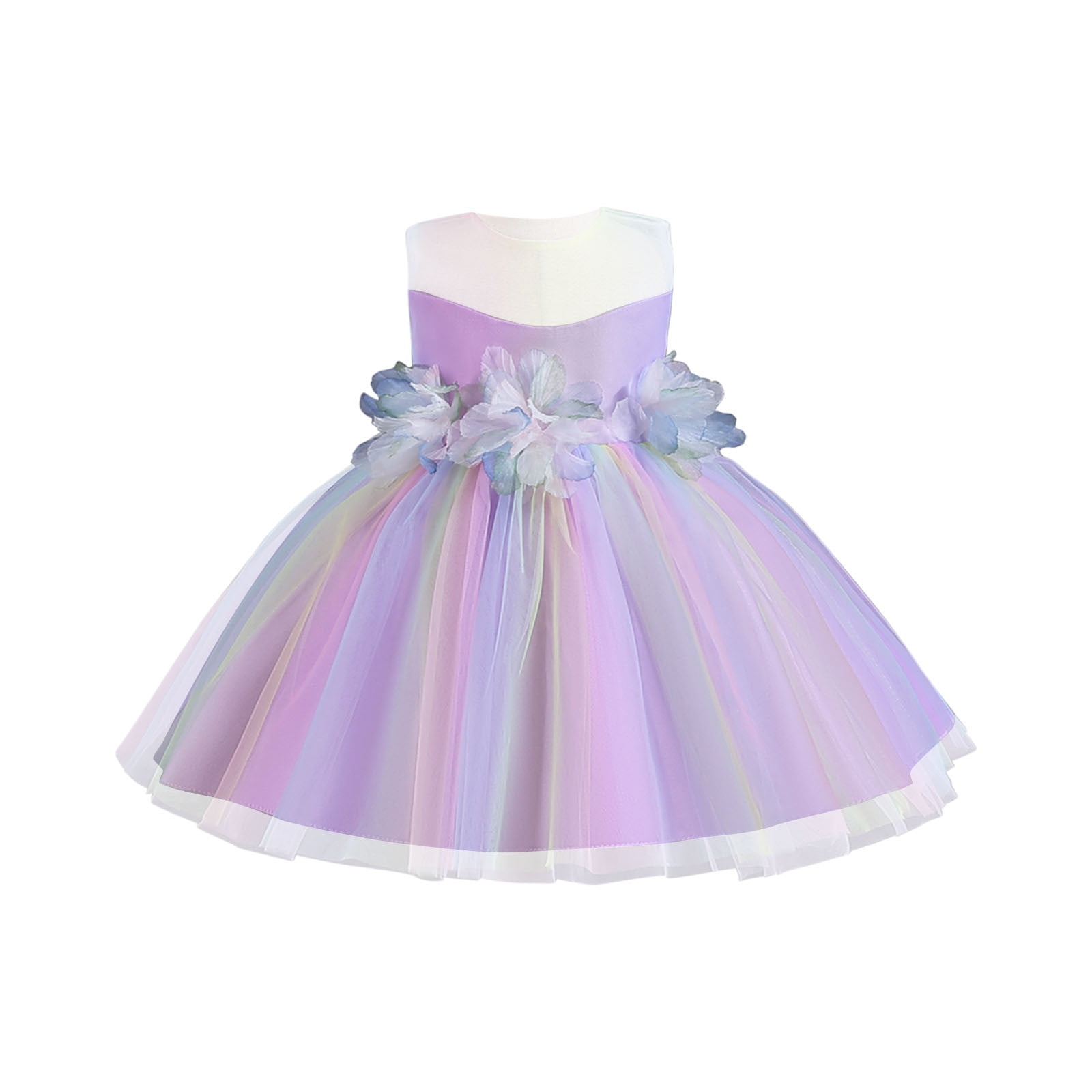 Wedding Flowers Gowns Pageant Dress Flower Princess Dress Princess Baby Girl Satin main image 0