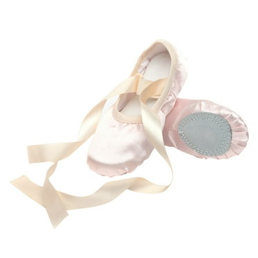 OGLCCG Toddler Girls Satin Pointe Ballet Shoes Dance Slippers Practice Shoes Soft Performance Gymnastics Yoga Flats Shoes with Laces 2-14 Years