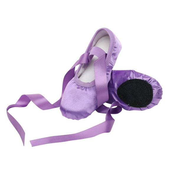 OGLCCG Toddler Girls Satin Pointe Ballet Shoes Dance Slippers Practice Shoes Soft Performance Gymnastics Yoga Flats Shoes with Laces 2-14 Years