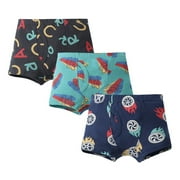 OGLCCG Toddler Little Boys Underwear Soft Cotton Stretch Boxer Briefs 3 Pack Moisture-Wicking Breathable Underwear for Kids 1-8 Years