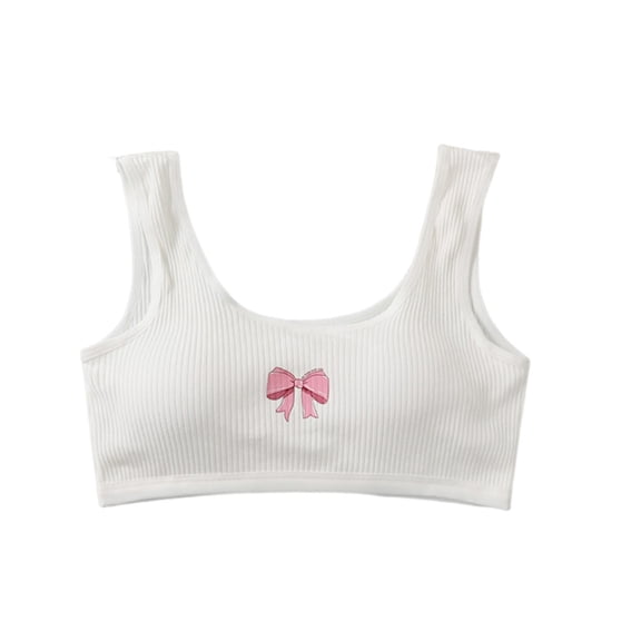 OGLCCG Training Bras for Girls 12-18 Years Sports Seamless Bras with Removable Padding Soft Elastic Seamless Cotton Cami Wireless Bras