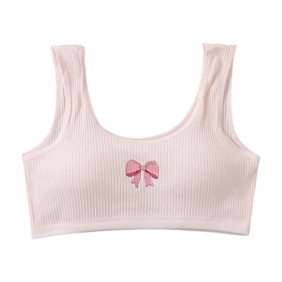 OGLCCG Training Bras for Girls 12-18 Years Sports Seamless Bras with Removable Padding Soft Elastic Seamless Cotton Cami Wireless Bras