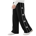 thumbnail image 1 of OGLCCG Tween Girl's 3D Bowknot Sweatpants High Waisted Wide Leg Casual Joggers Pants Loose Y2K Athletic Trousers with Pockets, 1 of 7