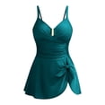 thumbnail image 1 of OGLCCG Tween Girls Bikini Swimsuits U-Wire Ruched One Piece Swimsuit Swim Dress Criss Cross Push Up Bathing Suit with Side Tie 7-16 Years, 1 of 8