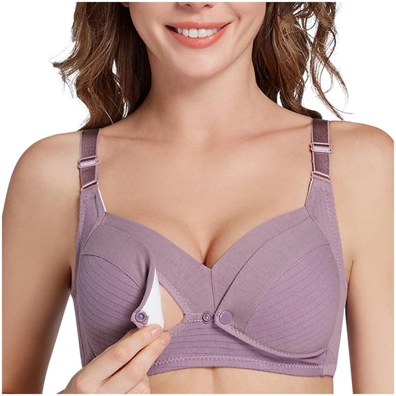 OGLCCG Women Nursing Bras for Breastfeeding Cups with Front Flap Closure Seamless Pad Maternity Bras for Pregnancy Soft Sleep Support Bra