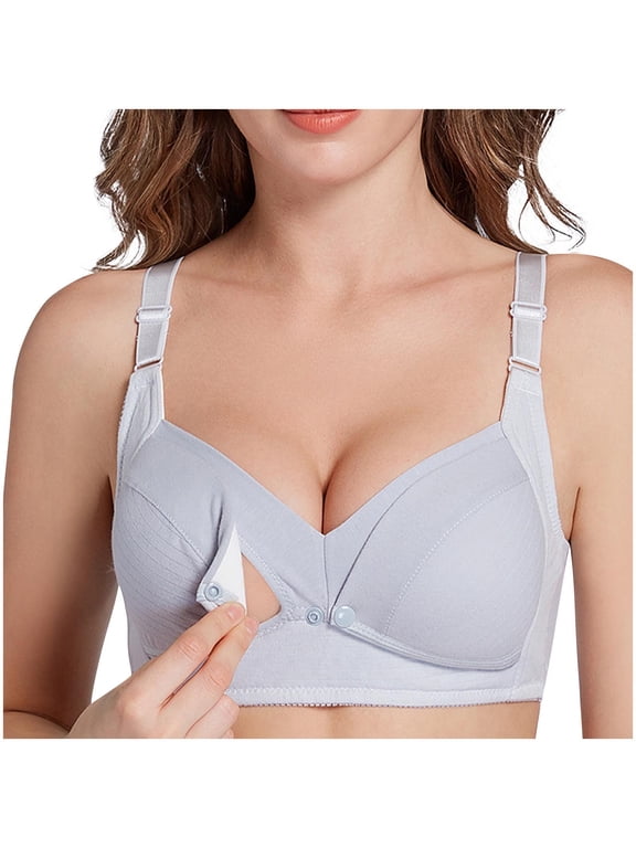 Women Nursing Bras for Breastfeeding Cups with Front Flap Closure Seamless Pad Maternity Bras for Pregnancy Soft Sleep Support Bra