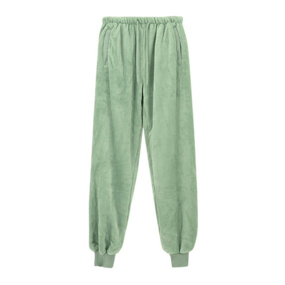 OGLCCG Women Plush Pajama Pants Winter Thick Warm Flannel Elastic Waist Lounge Pants Super Soft Fluffy Comfy Homewear Trousers with Pockets