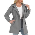 thumbnail image 1 of OGLCCG Women Rain Jacket Lightweight Waterproof Raincoat Outdoor Hooded Windbreaker Trench Coat for Hiking Travel, 1 of 8