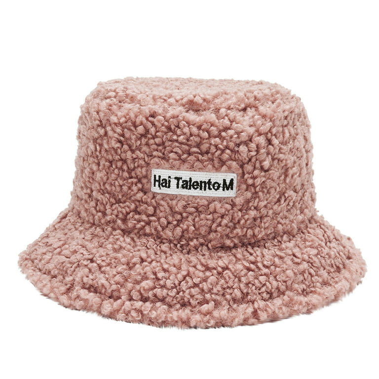 Fuzzy Bucket Hat for Women - Winter Plush Faux Fur Bucket Hat - Fluffy Sherpa Bucket Hats for Women