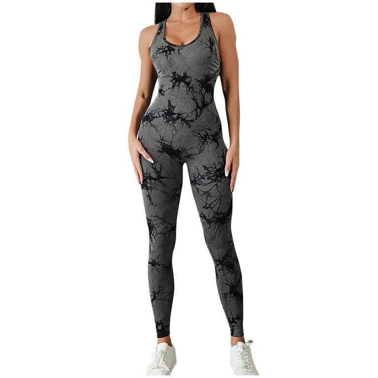 OGLCCG Women Workout Seamless Jumpsuit Yoga Ribbed Bodycon One