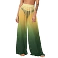 thumbnail image 1 of OGLCCG Women's Cover Up Boho Pants See Through Sheer Mesh Chiffon Flowy Beach Pants Gradient Color Wide Leg Long Palazzo Pant,XL, 1 of 7