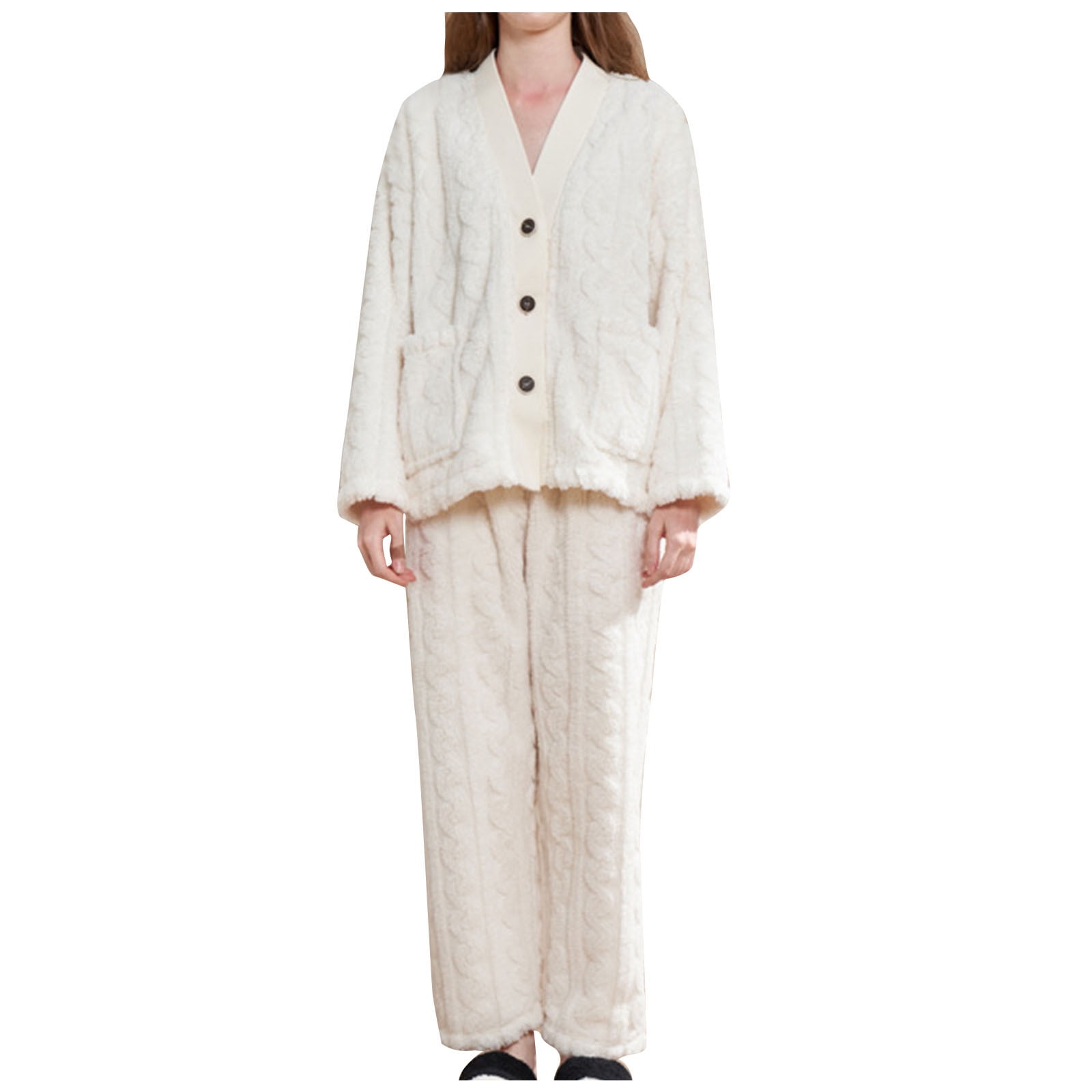 Fluffy cuff pyjamas hotsell