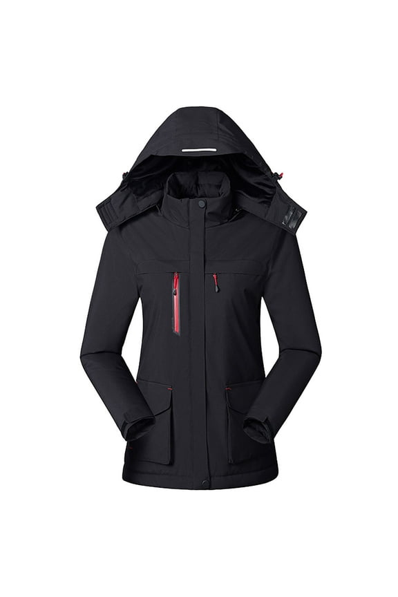Women's Heated Winter Ski Coats Hooded Thick Warm Fleece Lined Mountain Waterproof Windproof Snowboarding Heated Jackets USB Charging Snow Jackets