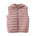 thumbnail image 1 of OGLCCG Women's Lightweight Hooded Vest Full Zip Thin Warm Sleeveless Jacket Casual Fall Winter Soft Cropped Quilted Puffer Vest,XXL,Pink, 1 of 7