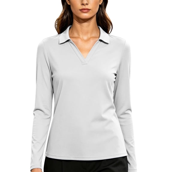 OGLCCG Women's Long Sleeve Shirt V Neck Basic Workout Top Lightweight Athletic Running Gym Yoga Golf Tees,S-XXL