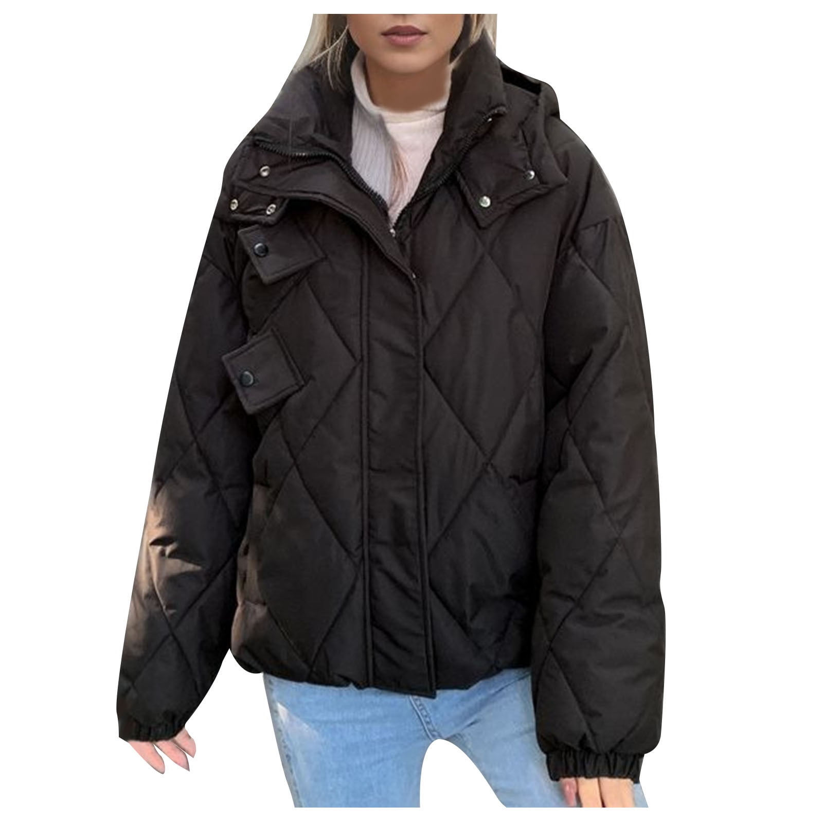 OGLCCG Women's Oversized Quilted Puffer Jacket Lightweight Thick Warm