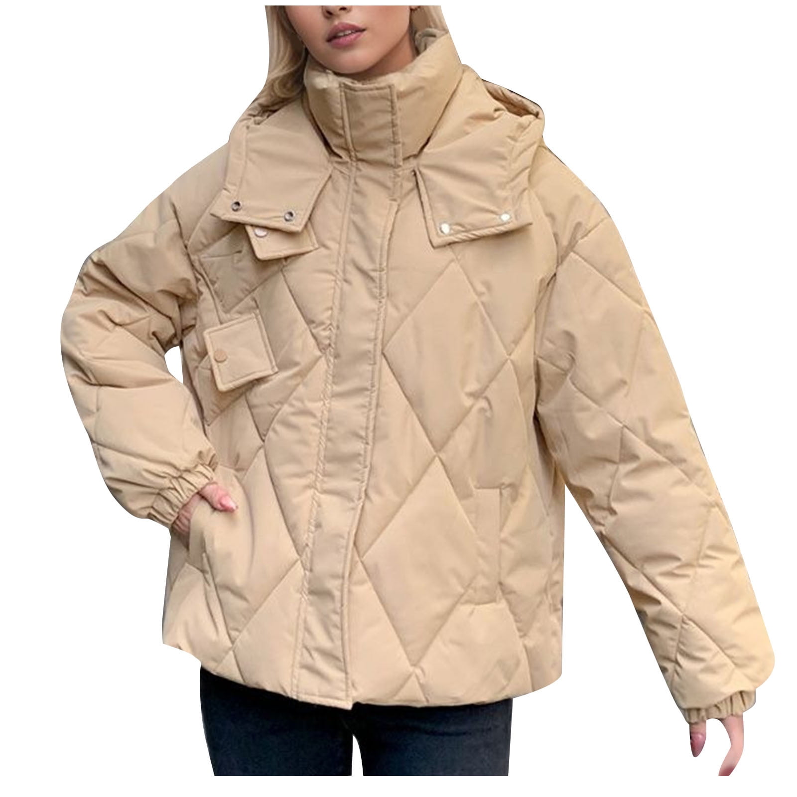 OGLCCG Women's Oversized Quilted Puffer Jacket Lightweight Thick Warm
