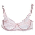 thumbnail image 1 of OGLCCG Women's Sexy Lace Bra Non-Padded Underwire See Through Unlined Bra Mesh Sheer Plunge Low Cut Bralettes, 1 of 4